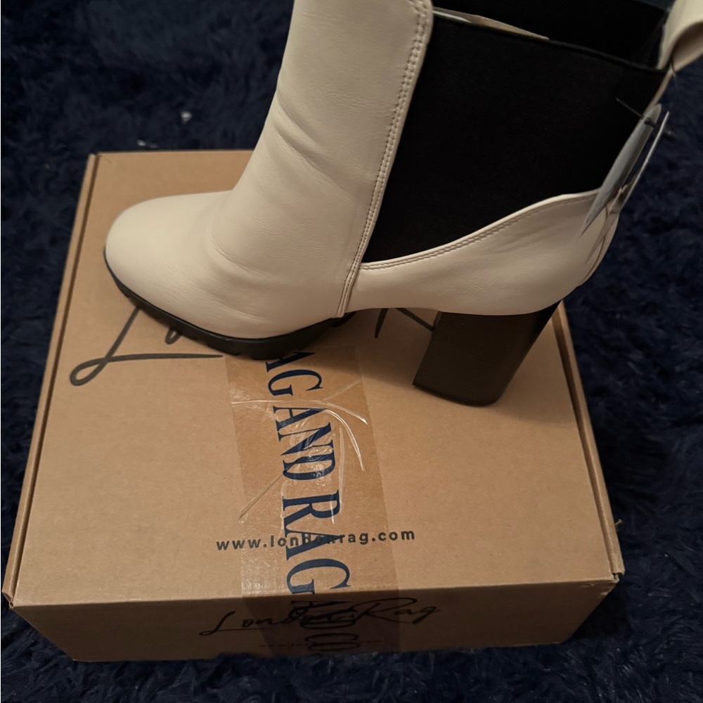 Elegant Cream Heeled Boots by London Rag